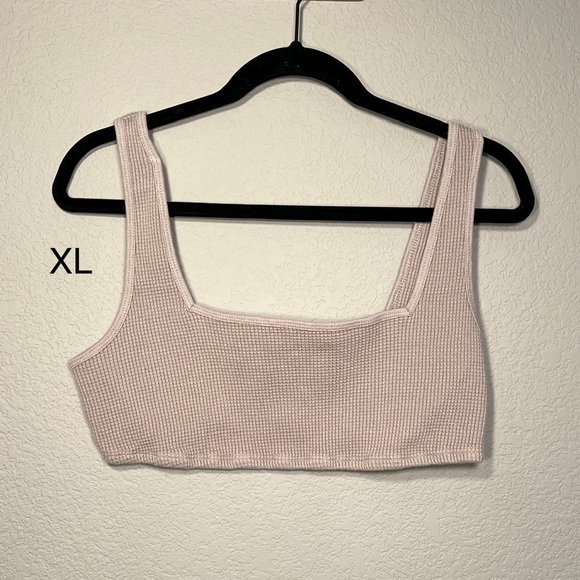 Onia By ANTHROPOLOGIE | Waffle Knit Bralette Bra Crop Women’s Taupe Tan Cream - Picture 5 of 16